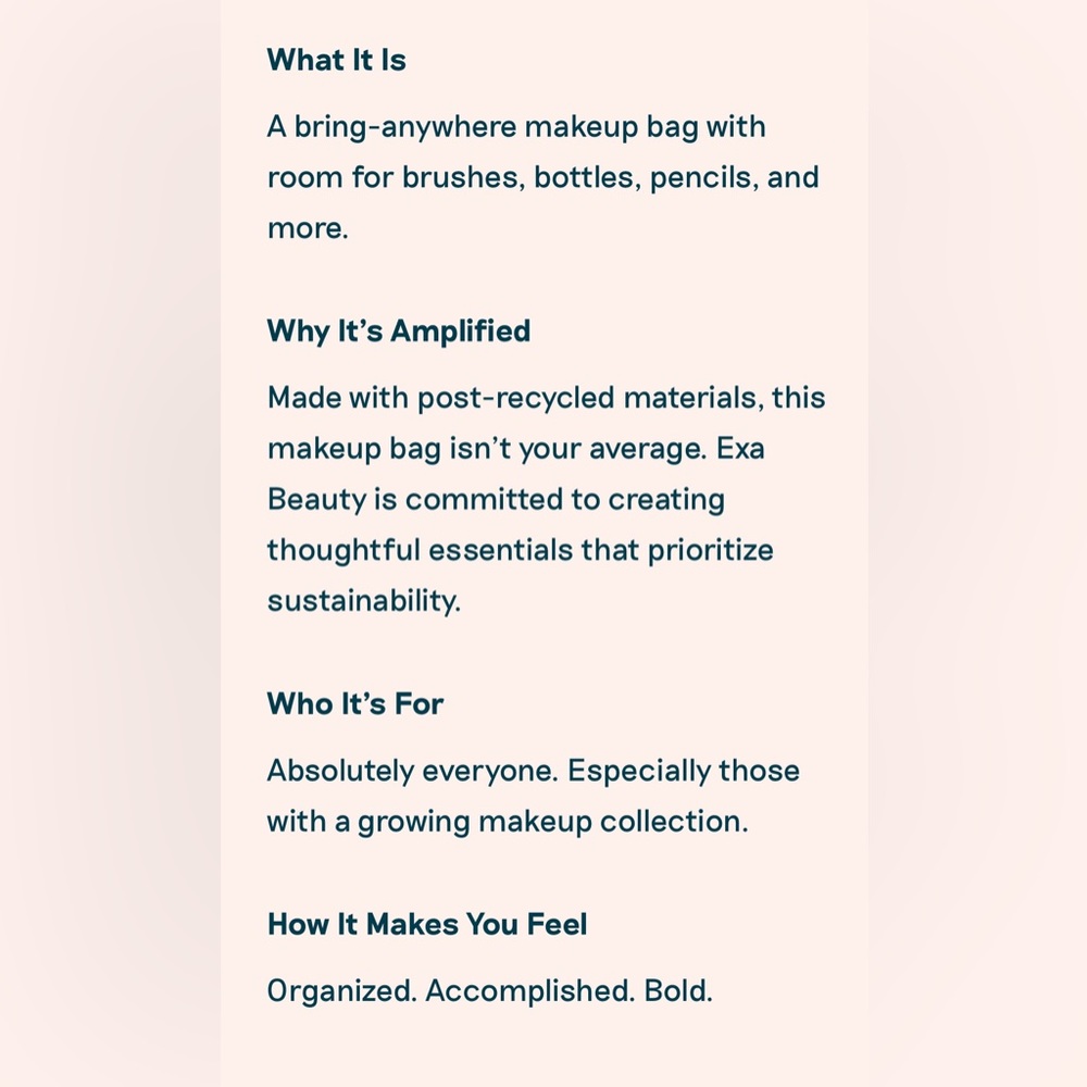 NWT All in Makeup Bag by exa beauty (purchased at credo beauty) - Picture 3 of 7